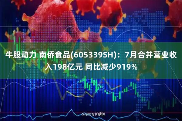 牛股动力 南侨食品(605339SH)：7月合并营业收入198亿元 同比减少919%